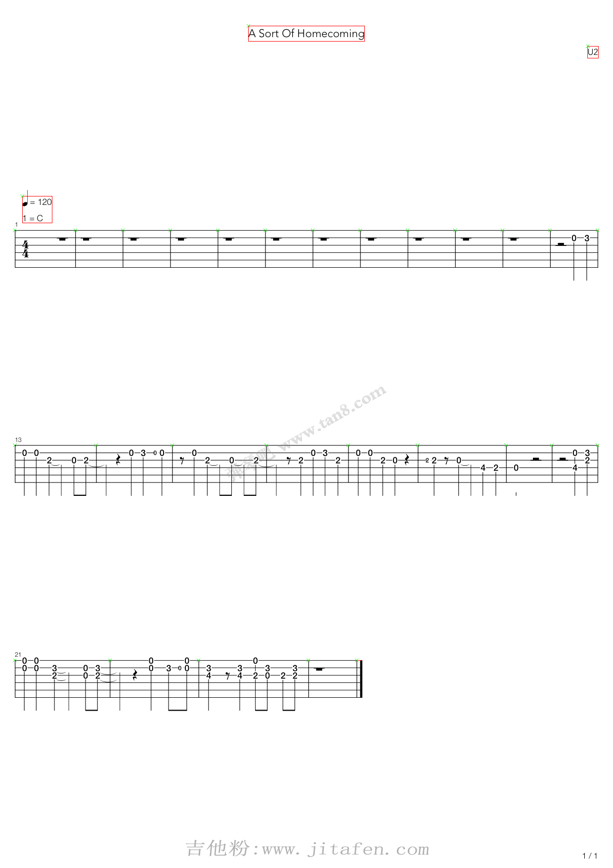 A Sort Of Homecoming 吉他谱