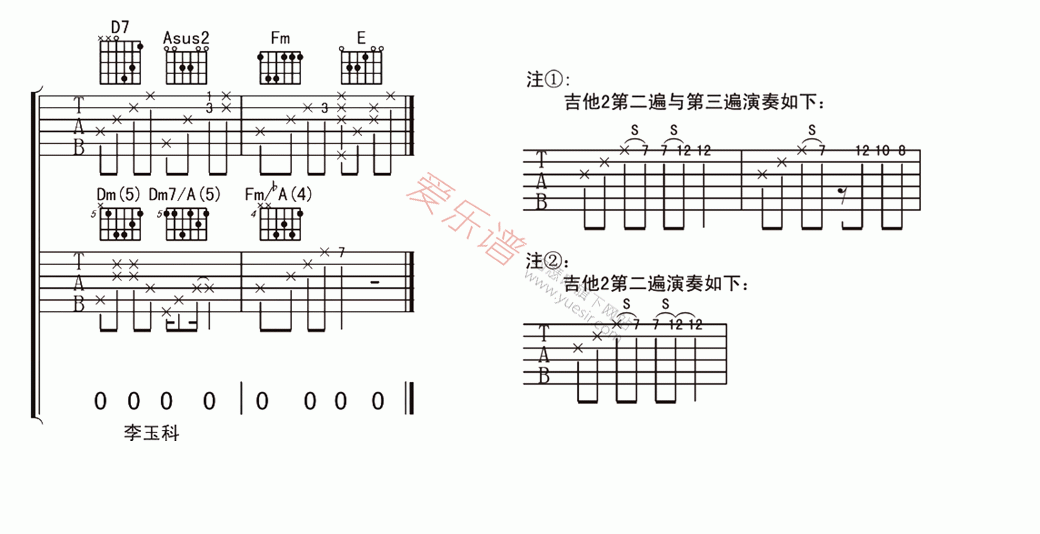 周云蓬《沉默如谜的呼吸》 吉他谱