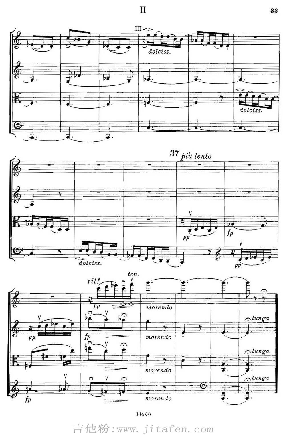 QUARTET Op.83（第二部分）（弦乐四重奏） 吉他谱