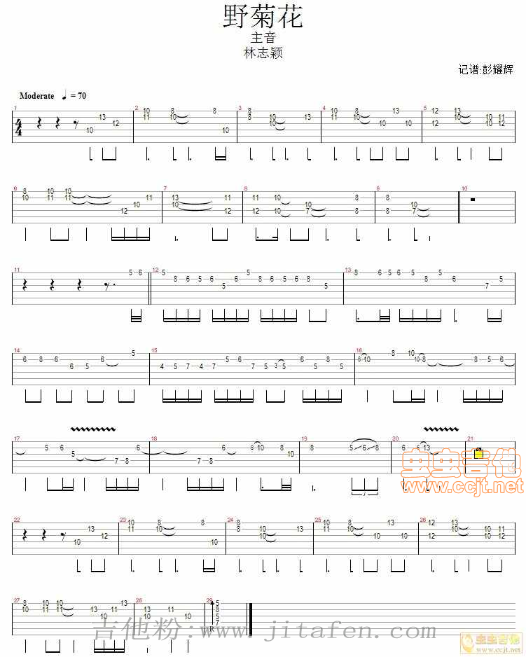 野菊花—林志颖 吉他谱