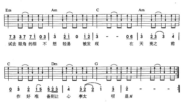 黎明破晓前 吉他谱