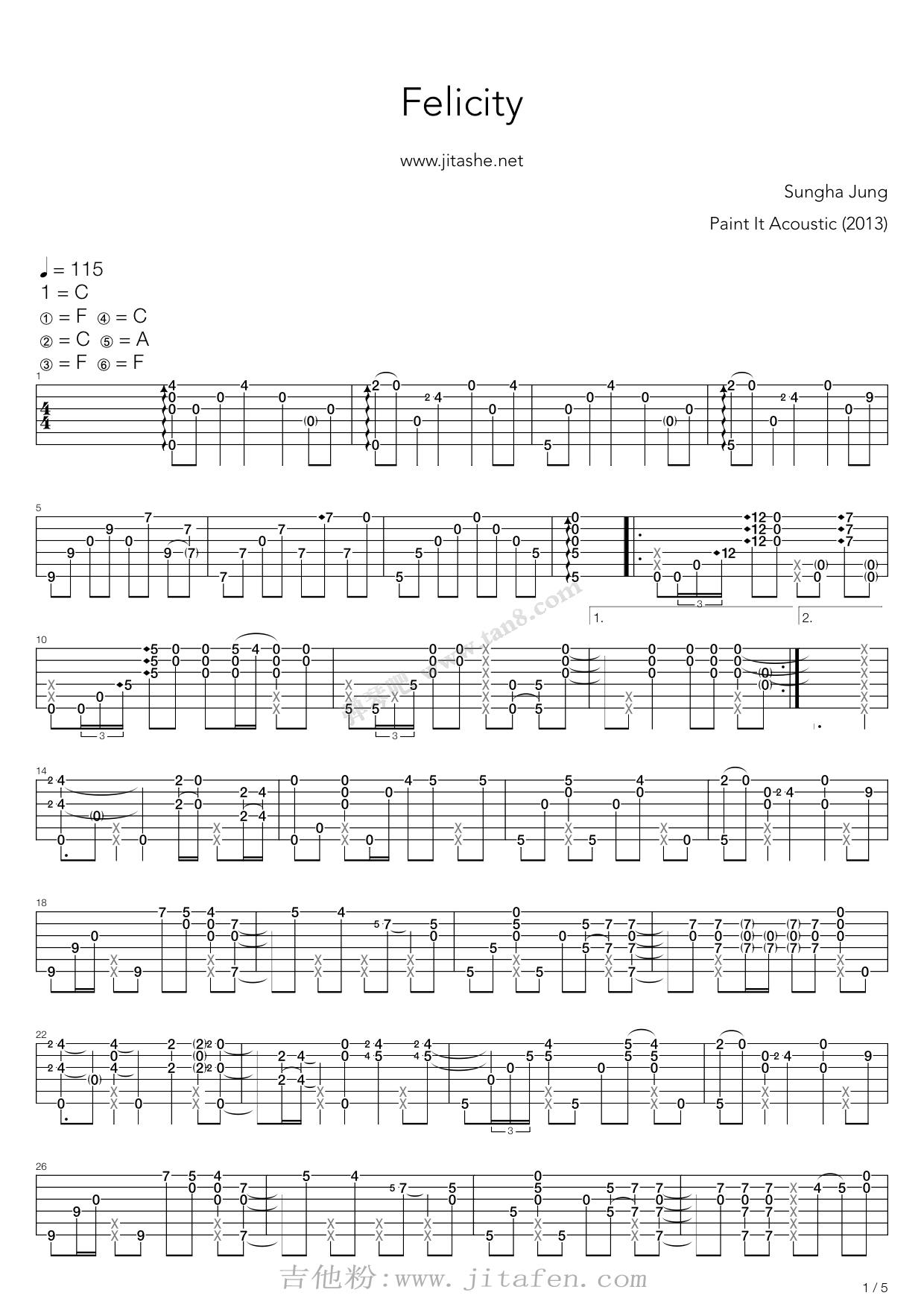 Felicity（Paint It Acoustic） 吉他谱