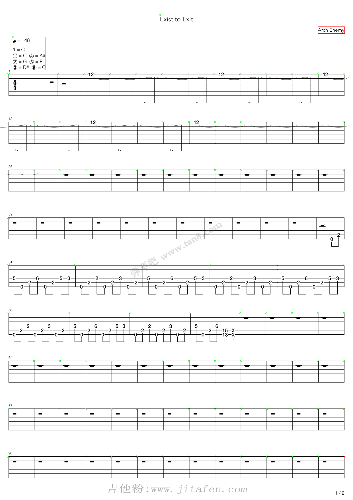 Exist To Exit 吉他谱