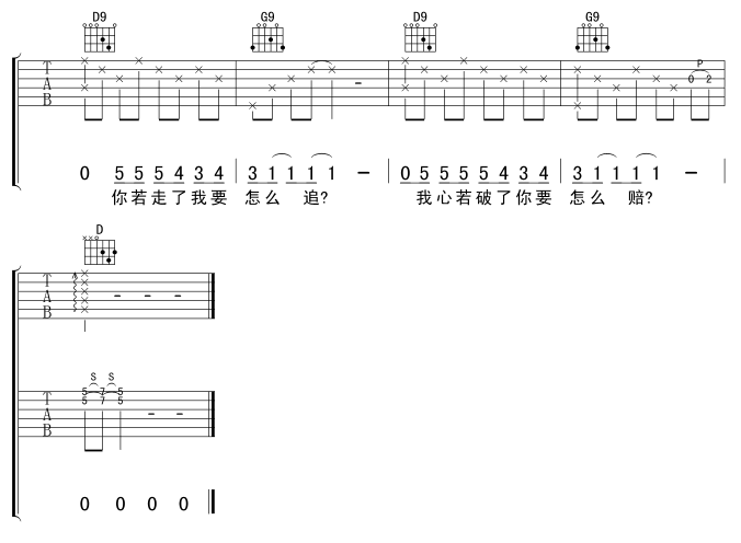 天黑-版本一 吉他谱