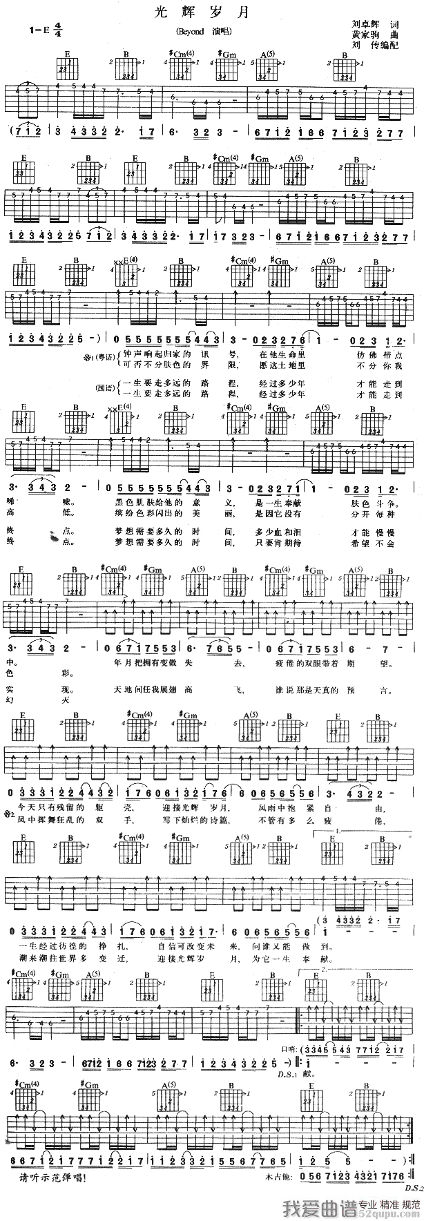 Beyond/黄家驹 吉他谱