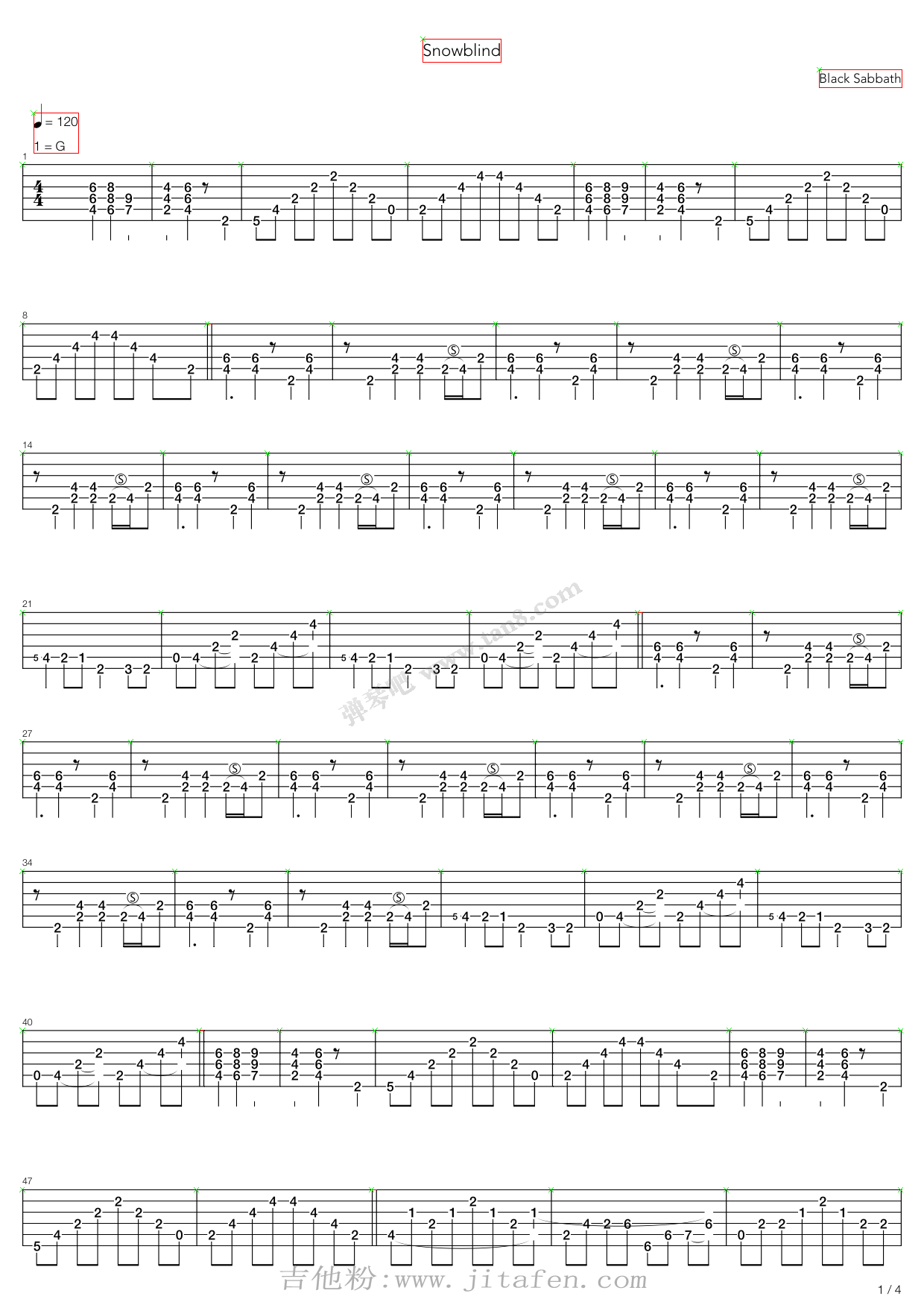 Snowblind 吉他谱