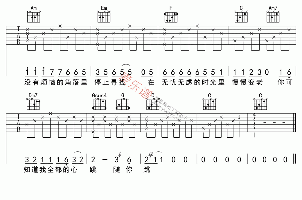 沈腾《一次就好》 吉他谱