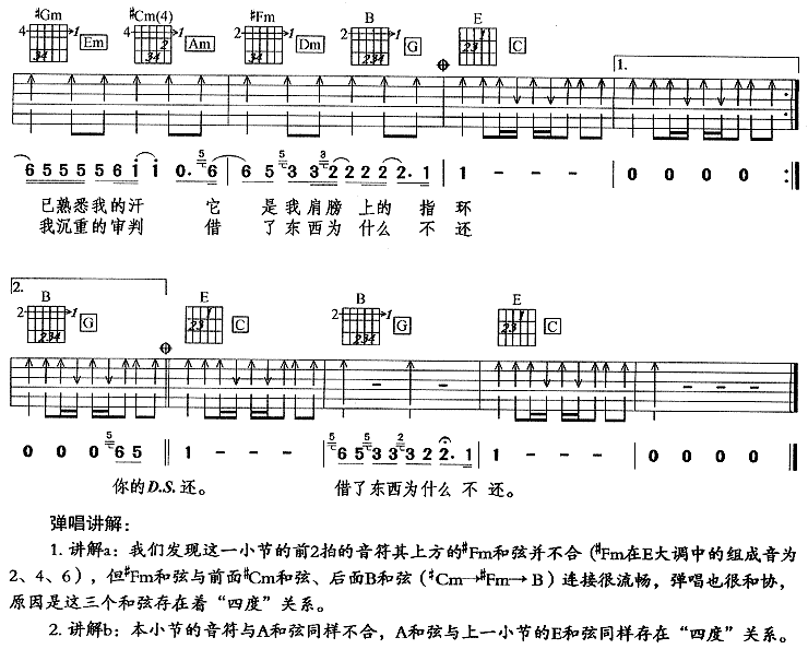 你的背包－陈奕迅(吉他谱) 吉他谱