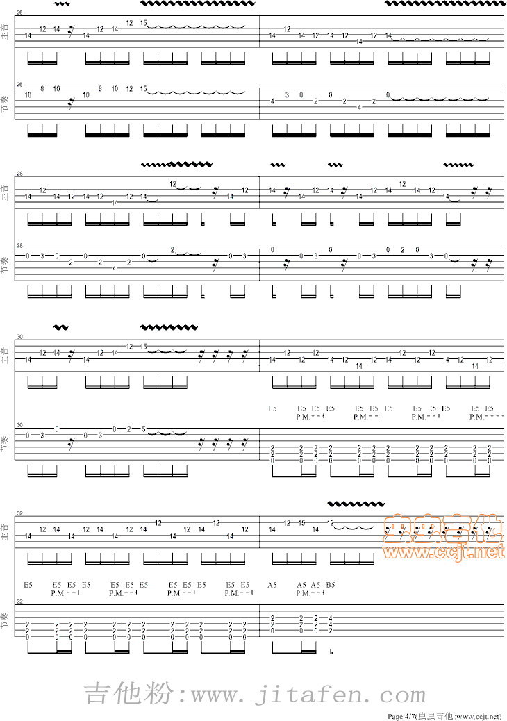忐忑(电吉他) 吉他谱