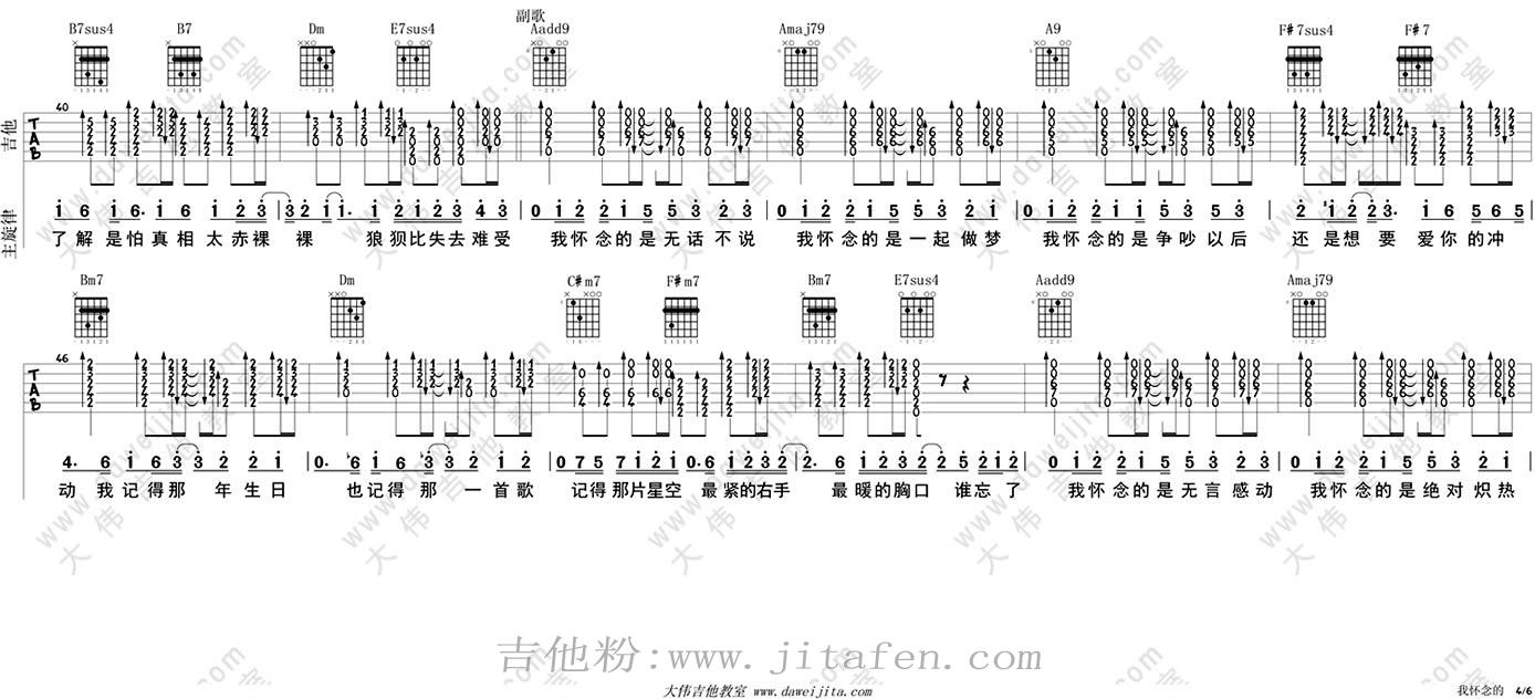 我怀念的吉他谱男生版_孙燕姿《我怀念的》吉他弹唱教学 吉他谱