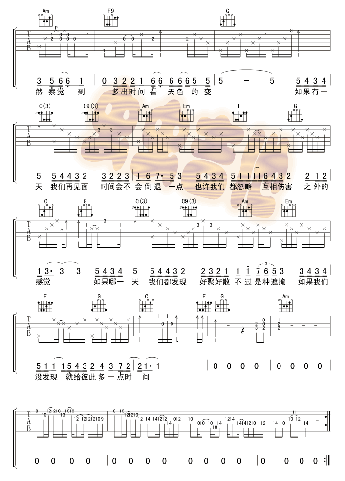 如果有一天 吉他谱