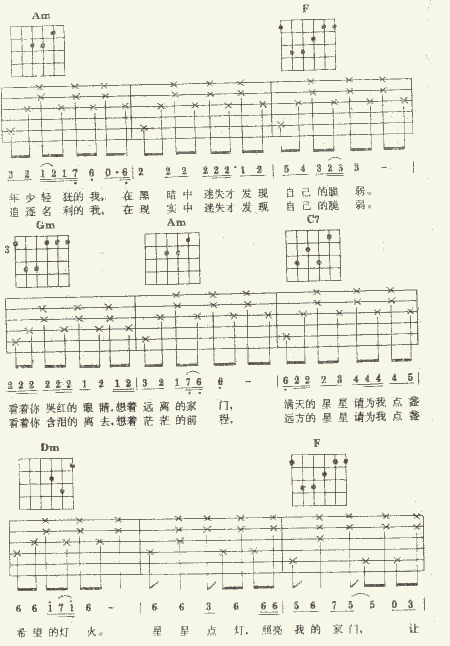 星星点灯-认证谱 吉他谱