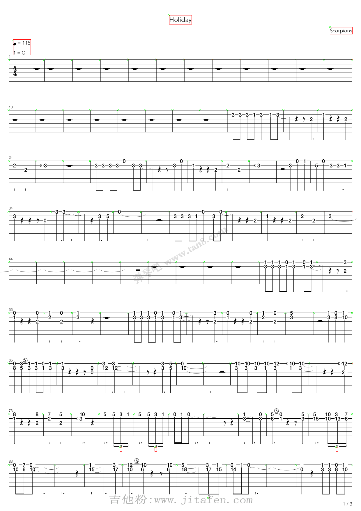 Holiday 吉他谱
