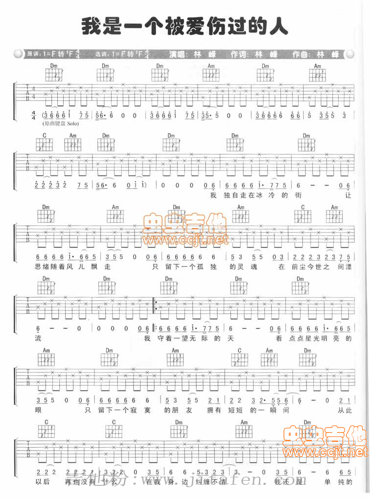 我是一个被爱伤过的人 吉他谱