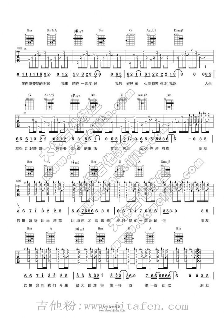 高进/小沈阳 我的好兄弟吉他谱  吉他谱