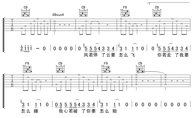 天黑 吉他谱