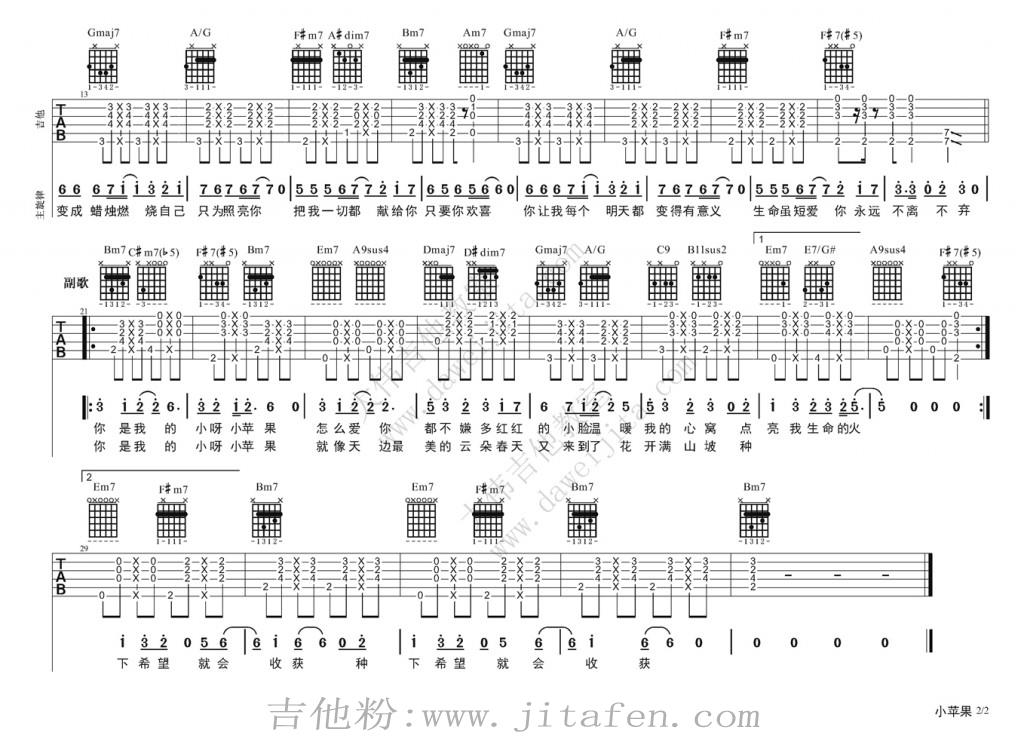 《小苹果》吉他视频教学&吉他谱分享 吉他谱
