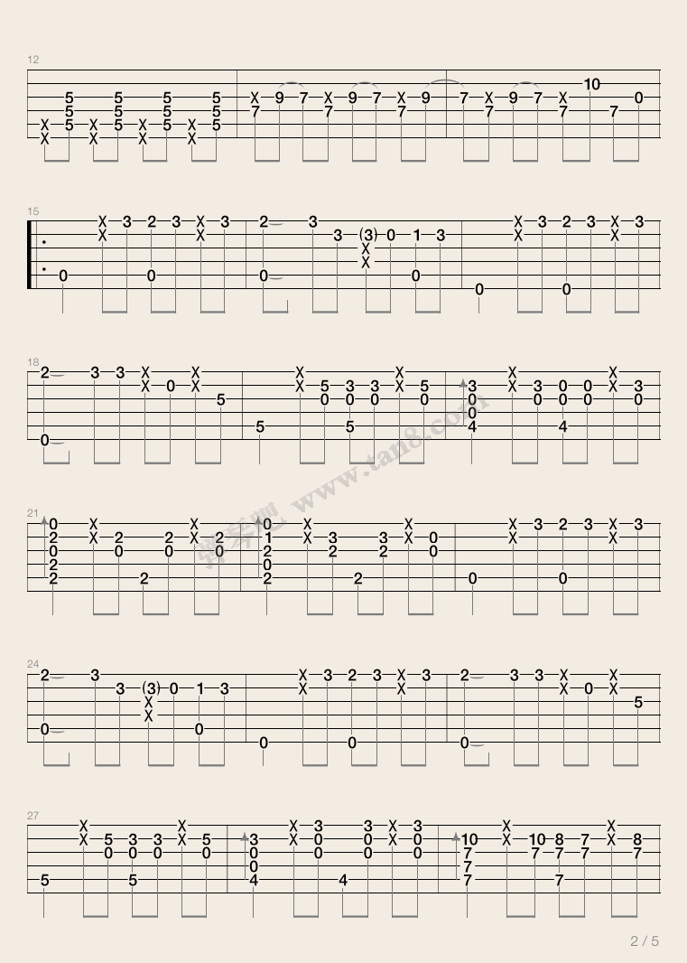 灌篮高手插曲《好想大声说喜欢你》吉他指弹独奏卢家宏 吉他谱