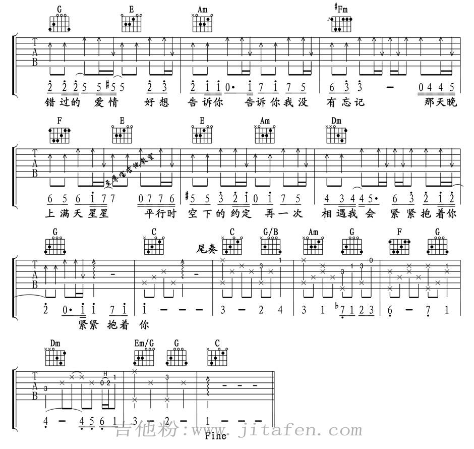 那些年吉他谱C调版_那些年我们一起追过的女孩吉他六线谱 吉他谱