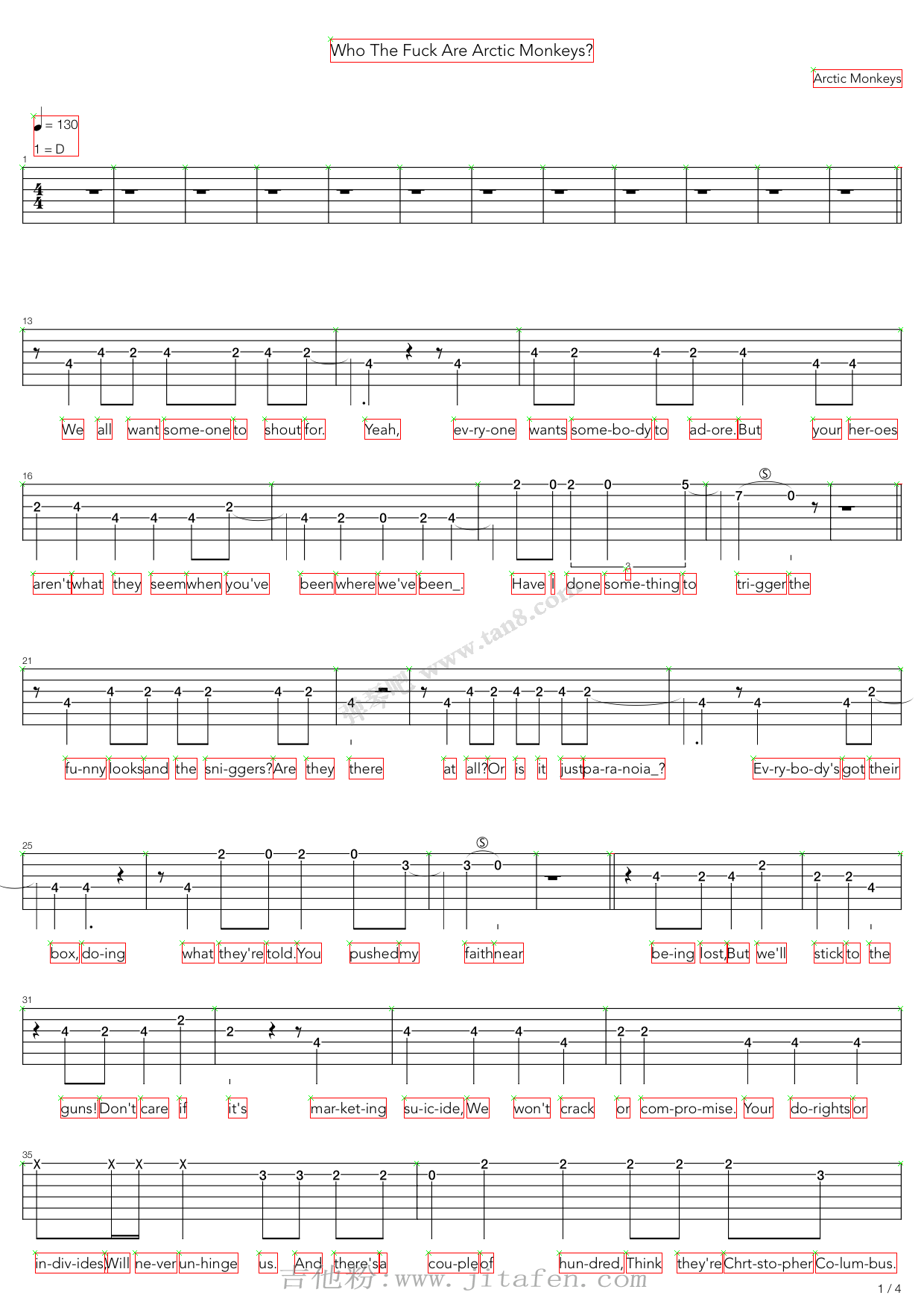 Who The Fuck Are Arctic Monkeys 吉他谱