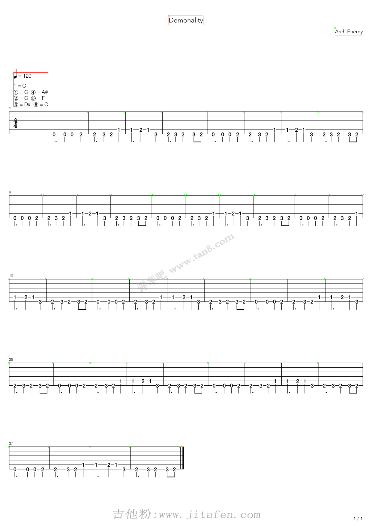 Demonality 吉他谱