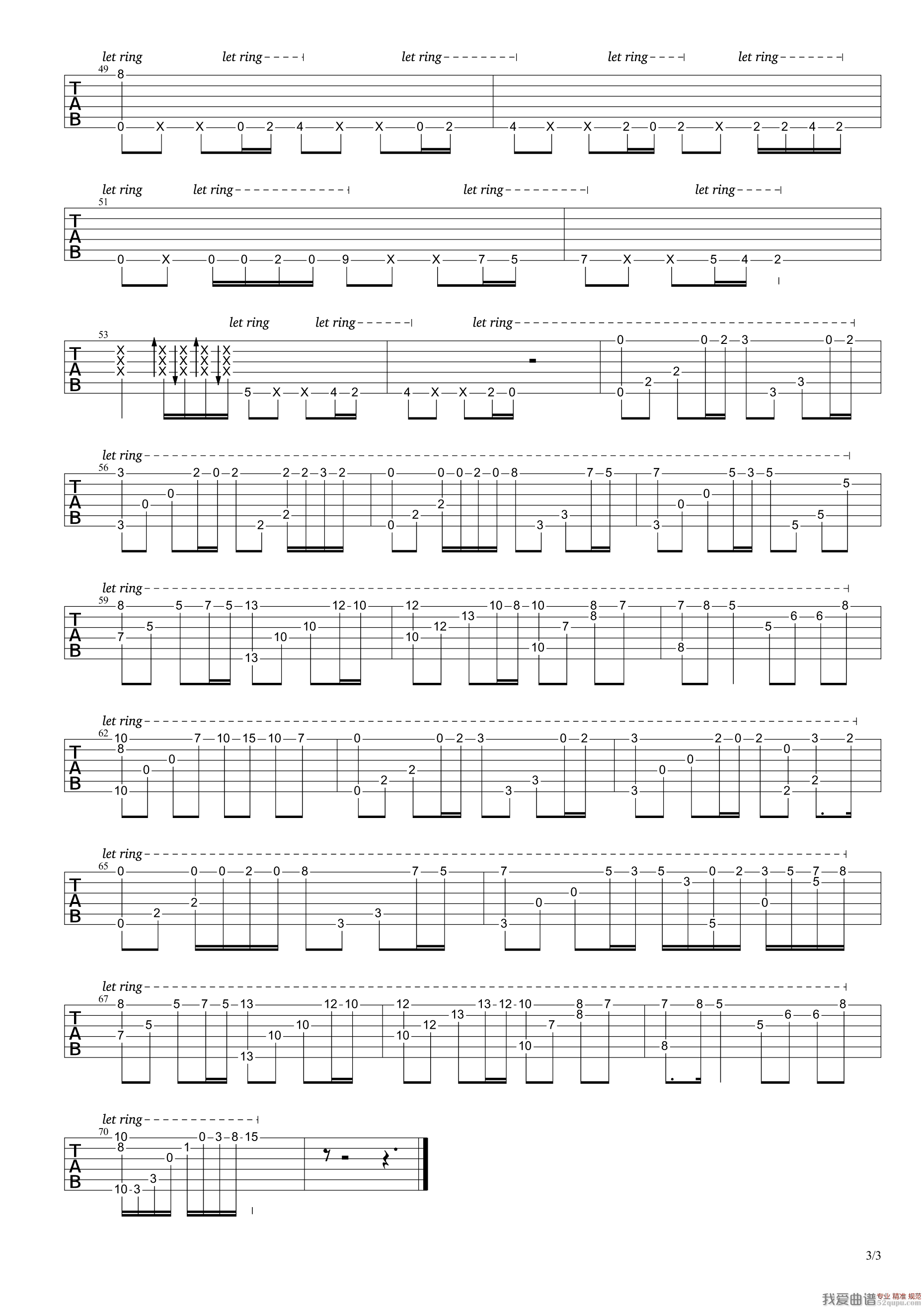 亡灵序曲（电吉他指弹独奏谱） 吉他谱