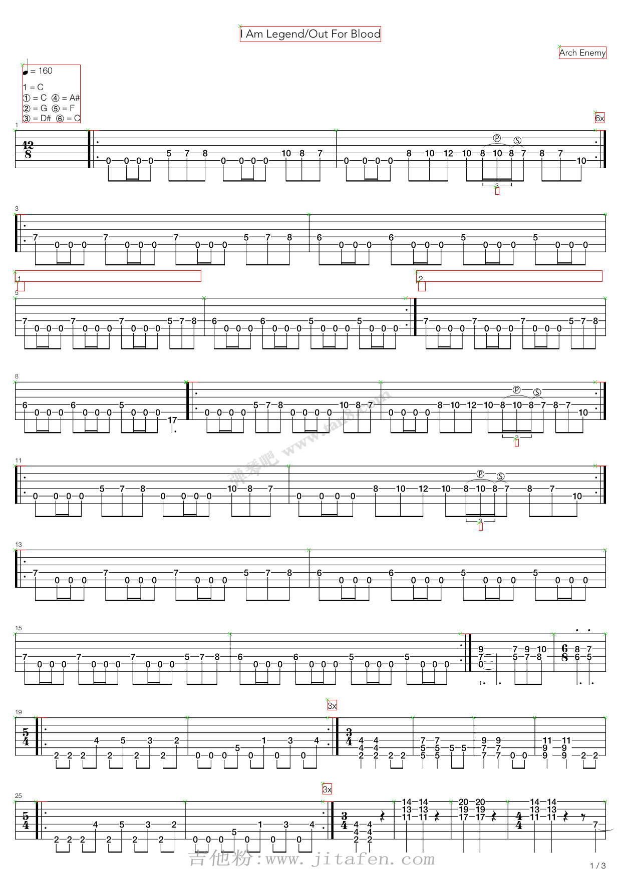 I Am Legend Out For Blood 吉他谱