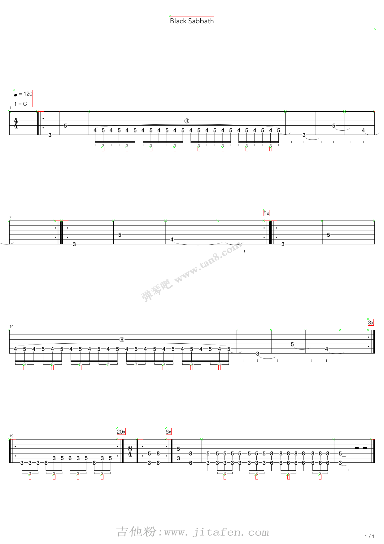 Black Sabbath 吉他谱