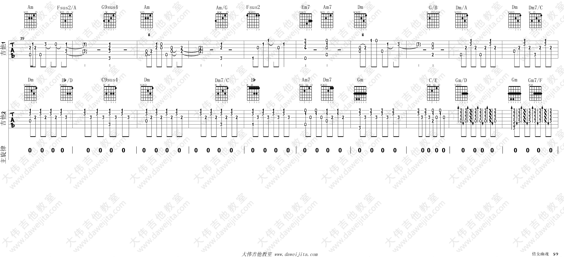 《倩女幽魂》主题曲吉他弹唱教学_张国荣 吉他谱