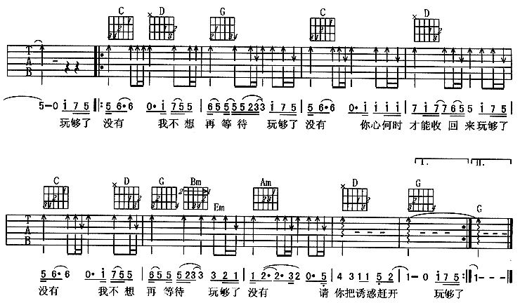 回心转意－零点乐队(吉他谱) 吉他谱