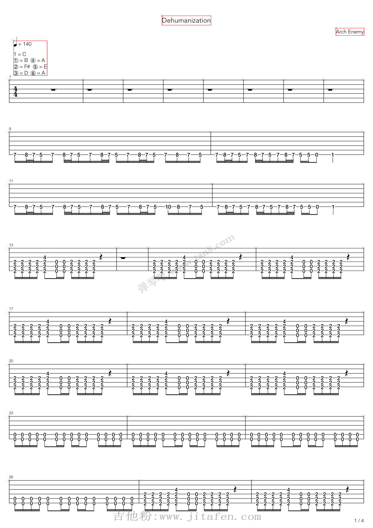 Dehumanization 吉他谱