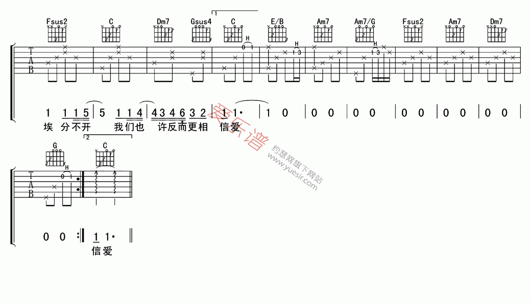 莫文蔚《忽然之间(高清版)》 吉他谱