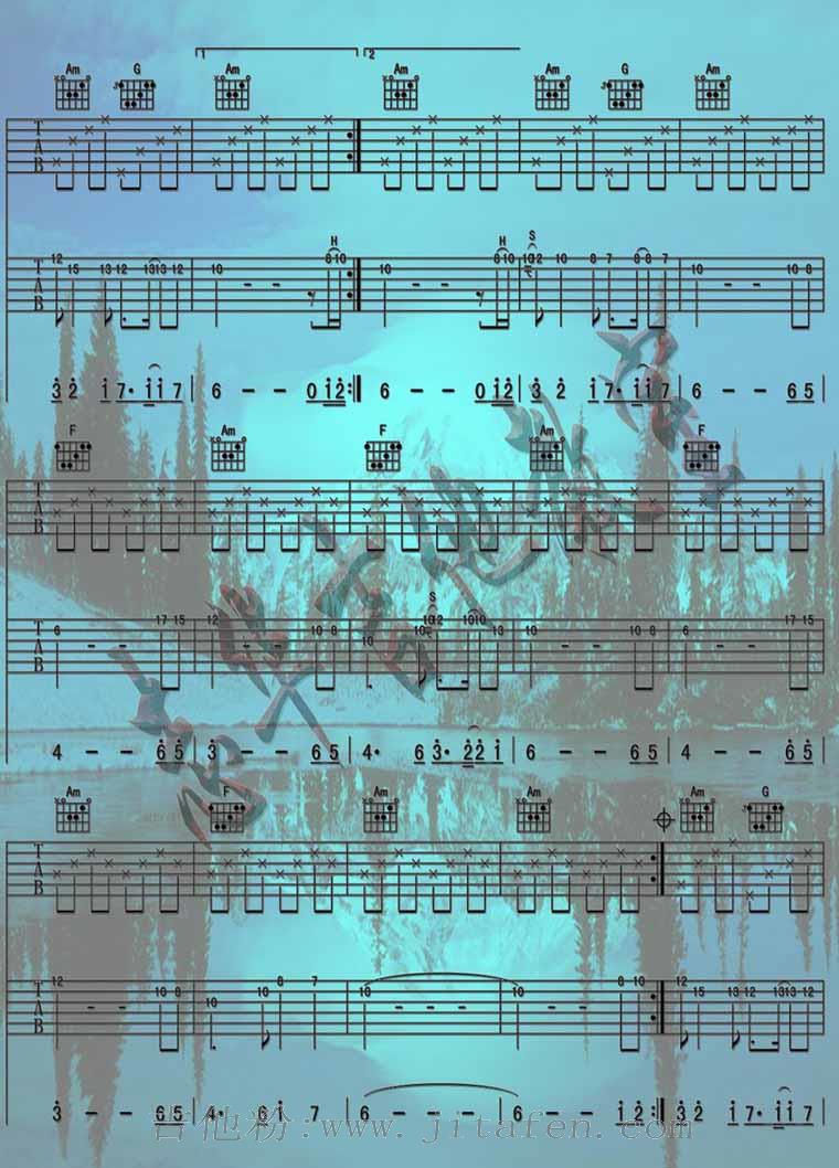 Endelss Horizon_蓝色天际专辑－Bandari 班得瑞(吉它曲谱)[高清晰彩谱] 吉他谱