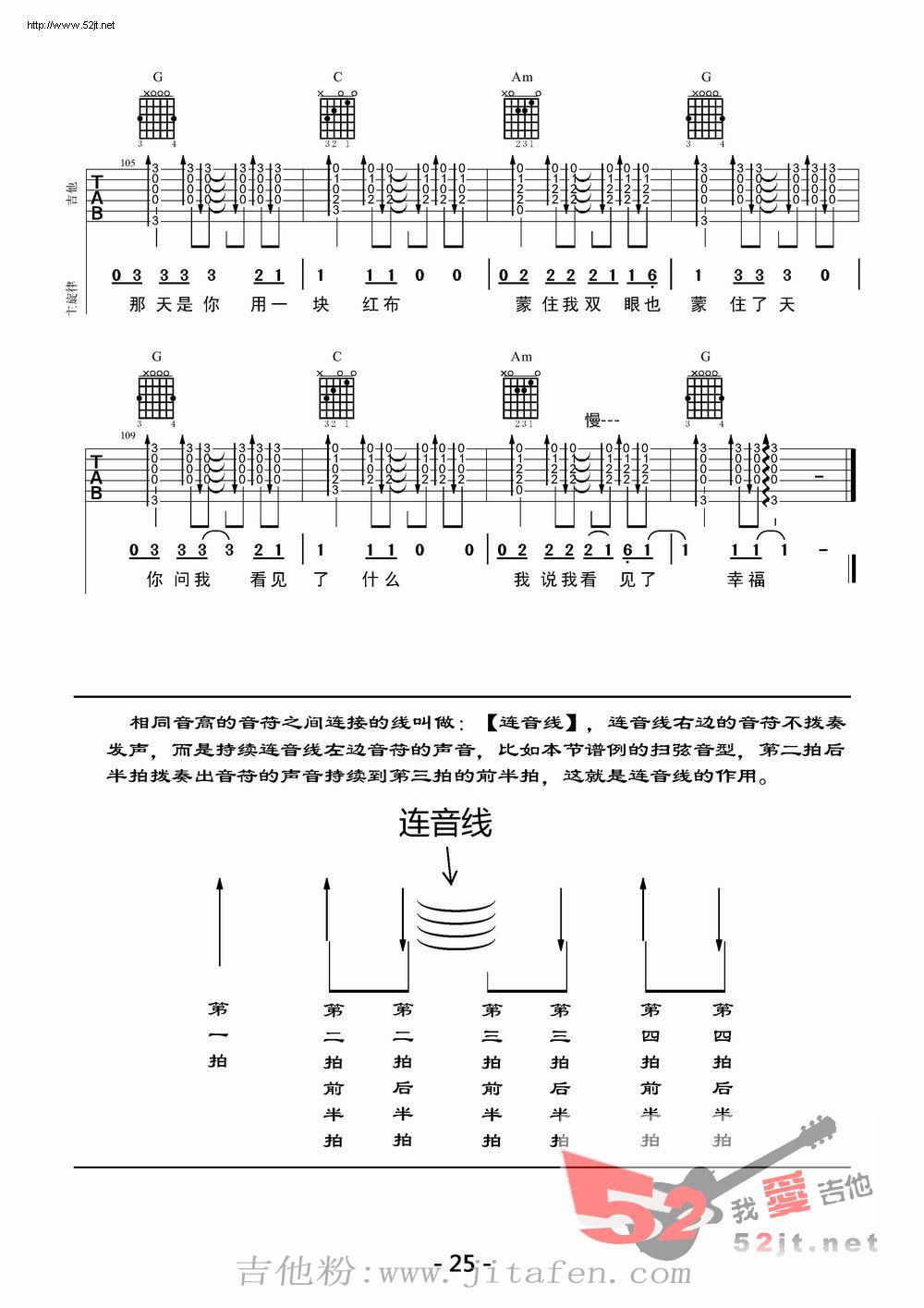 一块红布 吉他谱