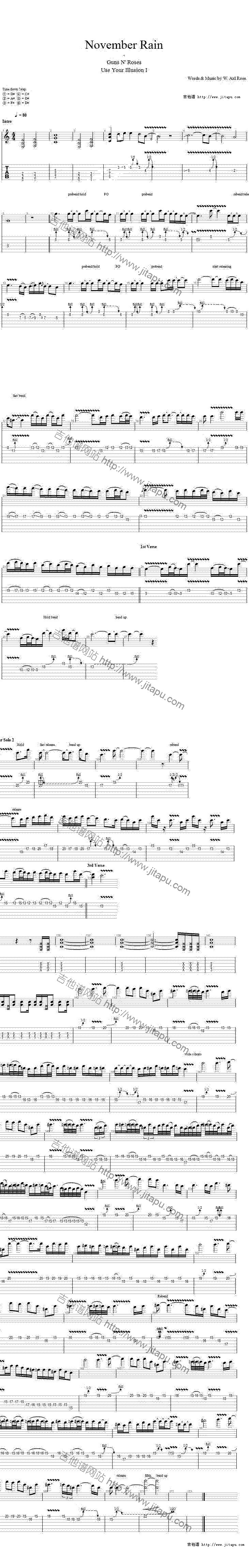 November-Rain 吉他谱
