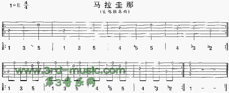 马拉圭那(独奏曲) 吉他谱