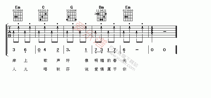 苏联歌曲《喀秋莎》 吉他谱