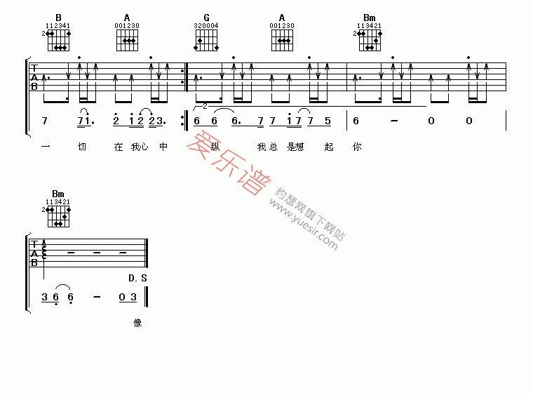 张韶涵《我的最爱》 吉他谱