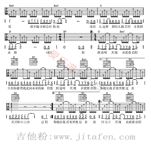 范玮琪《启程》 吉他谱