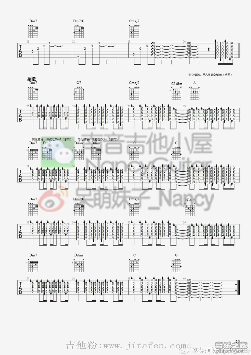 想把我唱给你听(Nancy) 吉他谱