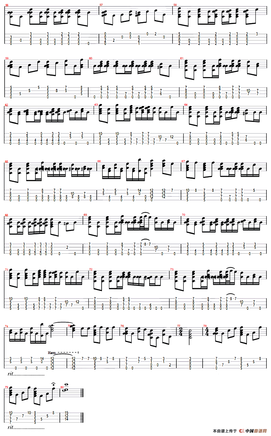 彩虹（ukulele指弹谱） 吉他谱