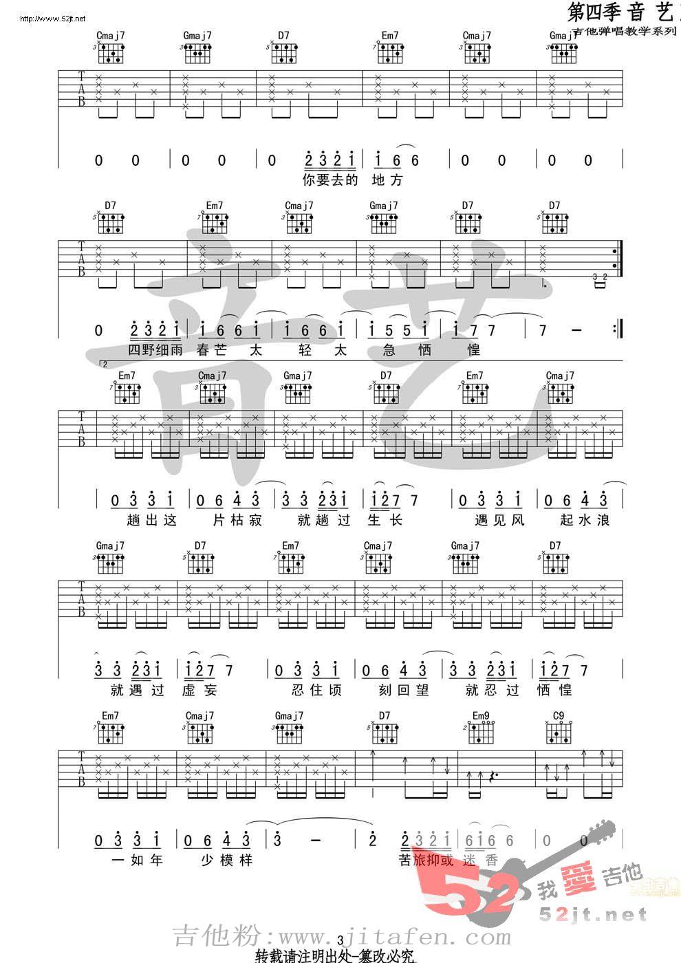 途中 高清版 吉他谱