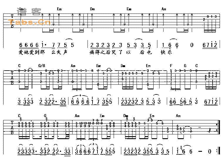 难道爱一个人有错吗 经曲版  吉他谱