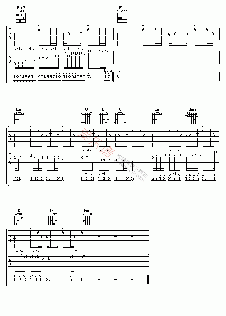 刘嘉亮《你到底爱谁》 吉他谱