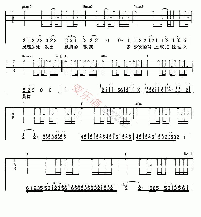 汪峰《觉醒》 吉他谱