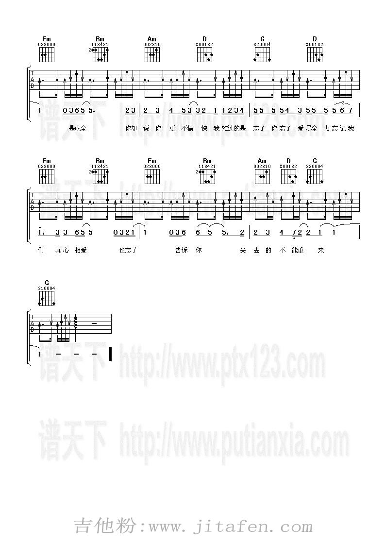 5566 我难过 吉他谱