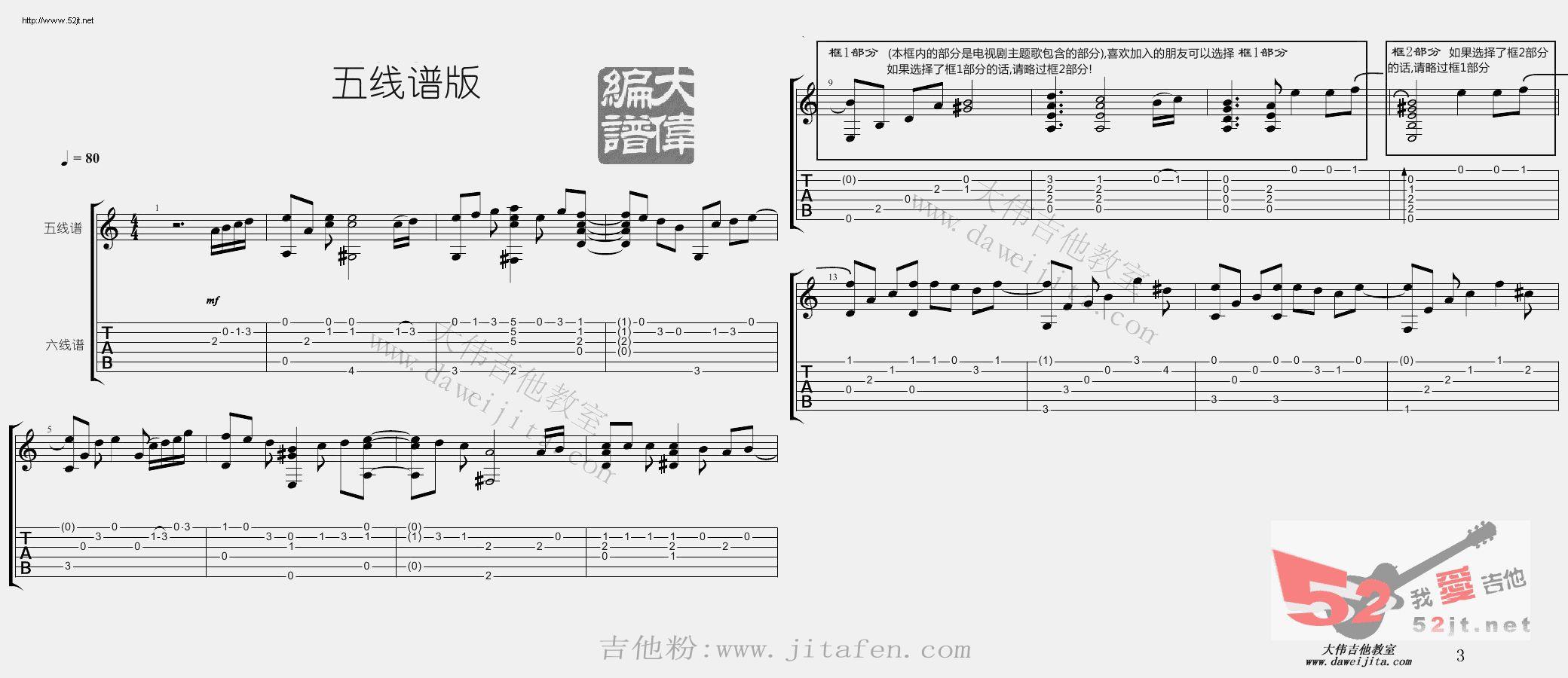 韩剧《浪漫命运》插曲 命运 教学吉他谱视频 吉他谱