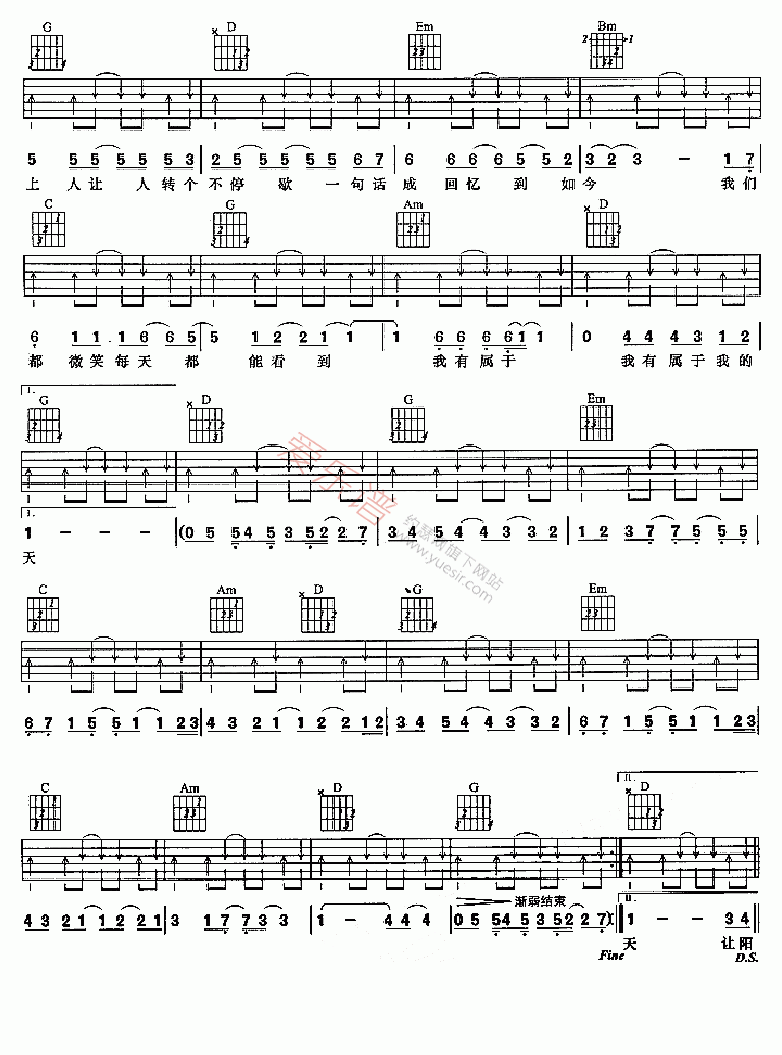 红苹果《幸福预报》 吉他谱