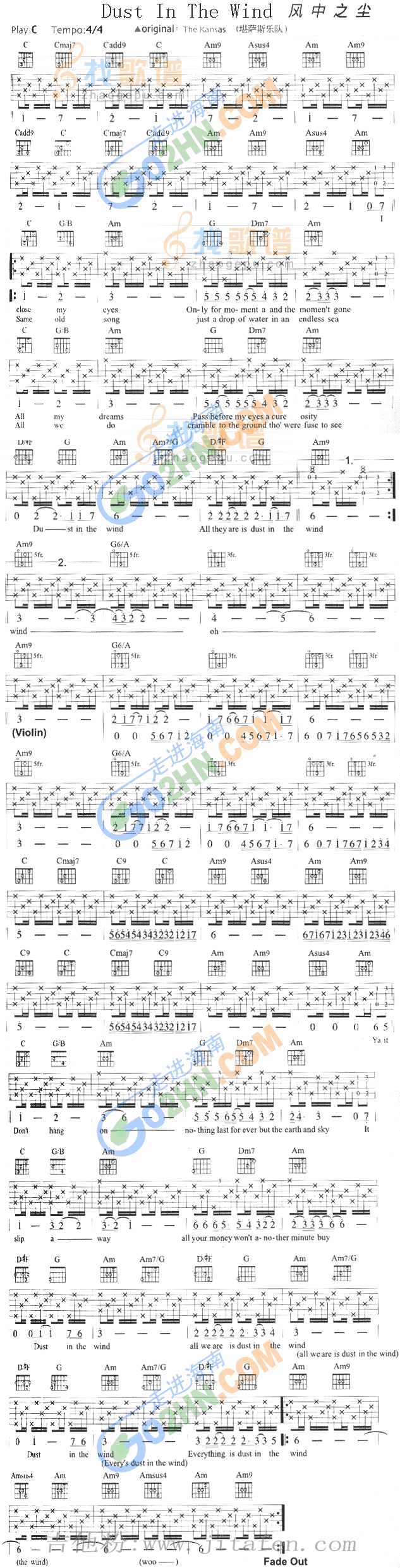 Dust In The Wind 吉他谱