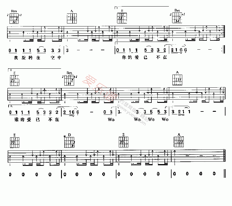 范逸臣《断翅蝴蝶飞》 吉他谱